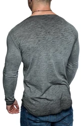 Amaci&Sons T-Shirt OXNARD Langarmshirt Dunkelgrau/Grau/Dunkelgrün
