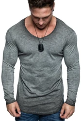 Amaci&Sons T-Shirt OXNARD Langarmshirt Dunkelgrau/Grau/Dunkelgrün