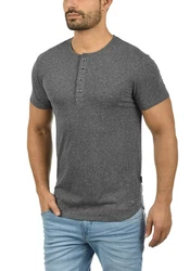 !Solid T-Shirt Kurzarm Mit Grandad-Ausschnitt SDThai 