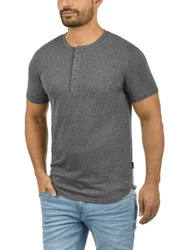 !Solid T-Shirt Kurzarm Mit Grandad-Ausschnitt SDThai 