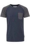 Indicode Gresham T-Shirt Rundhalsshirt IDGresham Kurzarmshirt Dunkelblau/Grau