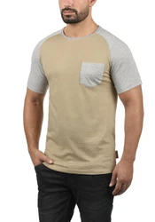 Indicode Gresham T-Shirt Rundhalsshirt IDGresham Kurzarmshirt Khaki/Beige/Braun/Grau
