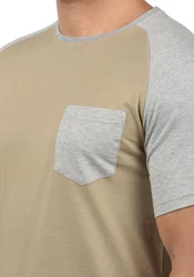 Indicode Gresham T-Shirt Rundhalsshirt IDGresham Kurzarmshirt Khaki/Beige/Braun/Grau