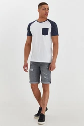 Indicode Gresham T-Shirt Rundhalsshirt IDGresham Kurzarmshirt Grau/Weiß/Hellblau/Dunkelblau/Blau