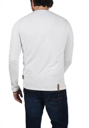 Indicode Rundhalsshirt Longsleeve Grau/Khaki/Creme/Weiß
