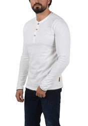 Indicode Rundhalsshirt Longsleeve Grau/Khaki/Creme/Weiß