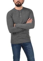 Indicode Rundhalsshirt Longsleeve Dunkelgrau/Grau/Hellgrau
