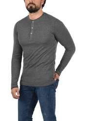 Indicode Rundhalsshirt Longsleeve Dunkelgrau/Grau/Hellgrau