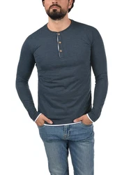 Indicode Rundhalsshirt Longsleeve Dunkelblau/Blau/Hellblau/Grau