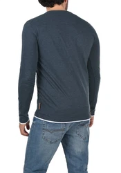 Indicode Rundhalsshirt Longsleeve Dunkelblau/Blau/Hellblau/Grau
