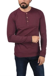 Indicode Rundhalsshirt Longsleeve Dunkelrot/Bordeaux