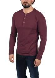 Indicode Rundhalsshirt Longsleeve Dunkelrot/Bordeaux