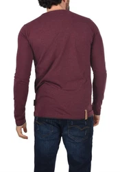 Indicode Rundhalsshirt Longsleeve Dunkelrot/Bordeaux