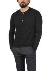 Indicode Rundhalsshirt Longsleeve Schwarz