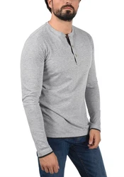 Indicode Rundhalsshirt Longsleeve Grau/Hellgrau