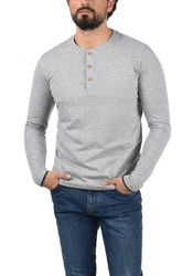 Indicode Rundhalsshirt Longsleeve Grau/Hellgrau