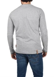 Indicode Rundhalsshirt Longsleeve Grau/Hellgrau