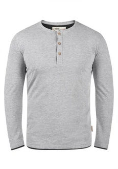 Indicode Rundhalsshirt Longsleeve Grau/Hellgrau