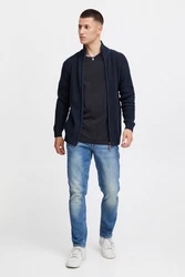 !Solid Strickjacke SDXenos Cardigan mit Troyerkragen Dunkelblau