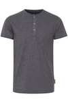 Indicode Tony T-Shirt Layershirt mit Knopfleiste Dunkelgrau/Hellgrau/Grau