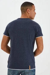 Indicode Tony T-Shirt Layershirt mit Knopfleiste Dunkelblau/Blau/Hellblau