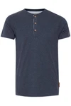 Indicode Tony T-Shirt Layershirt mit Knopfleiste Dunkelblau/Blau/Hellblau