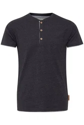 Indicode Tony T-Shirt Layershirt mit Knopfleiste Dunkelgrau/Dunkelblau/Grau/Schwarz