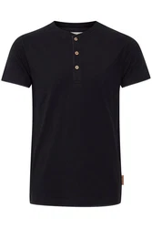 Indicode Tony T-Shirt Layershirt mit Knopfleiste Dunkelblau/Schwarz/Blau