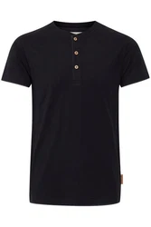 Indicode Tony T-Shirt Layershirt mit Knopfleiste Dunkelblau/Schwarz/Blau