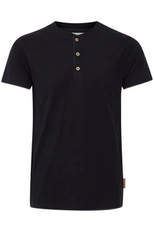 Indicode Tony T-Shirt Layershirt mit Knopfleiste Dunkelblau/Schwarz/Blau