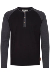 Indicode Rundhalsshirt IDWinston Longsleeve Schwarz/Dunkelgrau/Dunkelblau