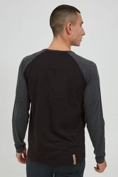 Indicode Rundhalsshirt IDWinston Longsleeve Schwarz/Dunkelgrau/Dunkelblau