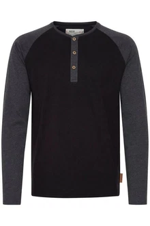 Indicode Rundhalsshirt IDWinston Longsleeve Schwarz/Dunkelgrau/Dunkelblau