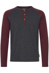Indicode Rundhalsshirt IDWinston Longsleeve Dunkelrot/Bordeaux/Lila/Rot
