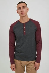 Indicode Rundhalsshirt IDWinston Longsleeve Dunkelrot/Bordeaux/Lila/Rot