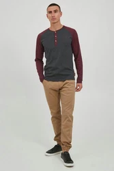Indicode Rundhalsshirt IDWinston Longsleeve Dunkelrot/Bordeaux/Lila/Rot