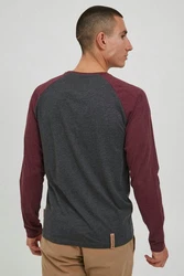 Indicode Rundhalsshirt IDWinston Longsleeve Dunkelrot/Bordeaux/Lila/Rot