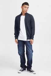 !Solid Strickjacke SDTristian Cardigan mit Reißverschluss Dunkelblau/Hellblau
