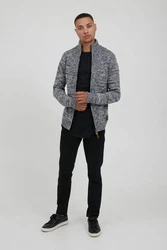 !Solid Strickjacke Pomeroy Cardigan Grau/Hellgrau/Dunkelblau/Dunkelgrau