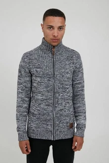 !Solid Strickjacke Pomeroy Cardigan Grau/Hellgrau/Dunkelblau/Dunkelgrau