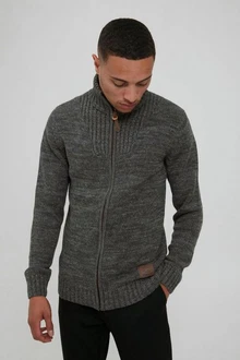 !Solid Strickjacke Pomeroy Cardigan Dunkelgrün/Hellgrau/Grau/Dunkelgrau/Schwarz