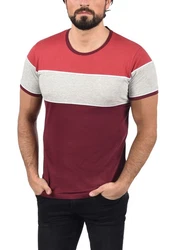 !Solid Cody Herren T-Shirt Kurzarm Shirt mit Streifen und Rundhalsausschnitt (1991) Colorblocking