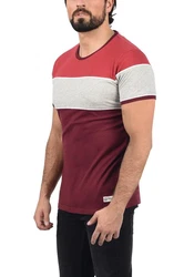 !Solid Cody Herren T-Shirt Kurzarm Shirt mit Streifen und Rundhalsausschnitt (1991) Colorblocking