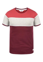 !Solid Cody Herren T-Shirt Kurzarm Shirt mit Streifen und Rundhalsausschnitt (1991) Colorblocking