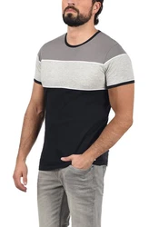 !Solid Cody Herren T-Shirt Kurzarm Shirt mit Streifen und Rundhalsausschnitt (1991) Grau/Dunkelblau/Beige/Schwarz/Hellgrau/Weiß/Dunkelgrau