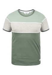 !Solid Cody Herren T-Shirt Kurzarm Shirt mit Streifen und Rundhalsausschnitt (1991) Grün/Hellgrün/Dunkelgrün
