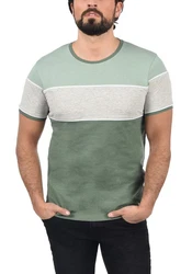 !Solid Cody Herren T-Shirt Kurzarm Shirt mit Streifen und Rundhalsausschnitt (1991) Grün/Hellgrün/Dunkelgrün