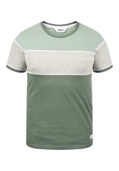 !Solid Cody Herren T-Shirt Kurzarm Shirt mit Streifen und Rundhalsausschnitt (1991) Grün/Hellgrün/Dunkelgrün
