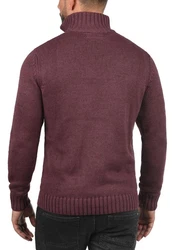 !Solid Poul Herren Strickjacke Cardigan mit Stehkragen Dunkelrot/Bordeaux