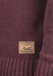 !Solid Poul Herren Strickjacke Cardigan mit Stehkragen Dunkelrot/Bordeaux